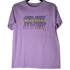 Cat and Jack Youth Purple Game Over Graphic T Shirt Youth XL 14